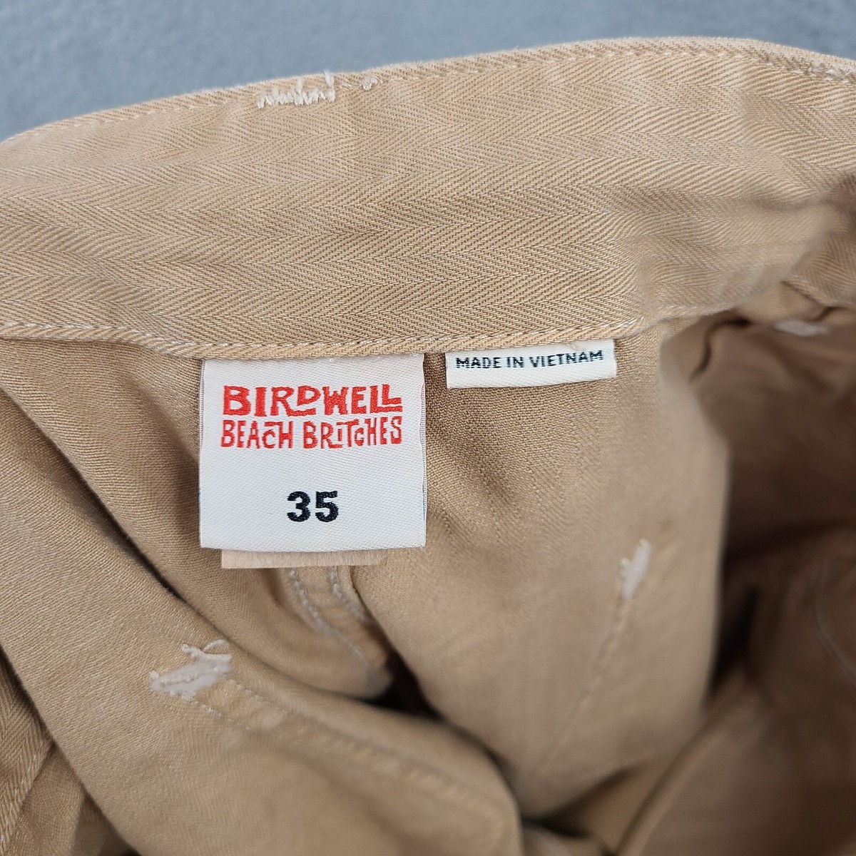 Birdwell Beach Britches Pants Mens 35x32 Beige Herringbone Birdwell Beach Britches Pants Mens 35x32 Beige Herringbone