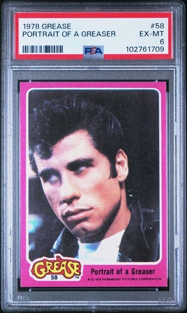 1978 TOPPS GREASE PORTRAIT OF A GREASER #58 PSA 6, POP 2, 4 HIGHER