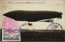 PC STAMPS MOISSON DIRIGEABLE PATRIE ZEPPELIN BALLOON AVIATION (a19189)
