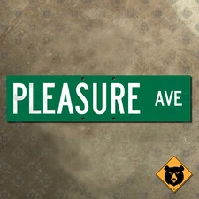 Sea Isle City, New Jersey Pleasure Ave street road sign 2003 24x6