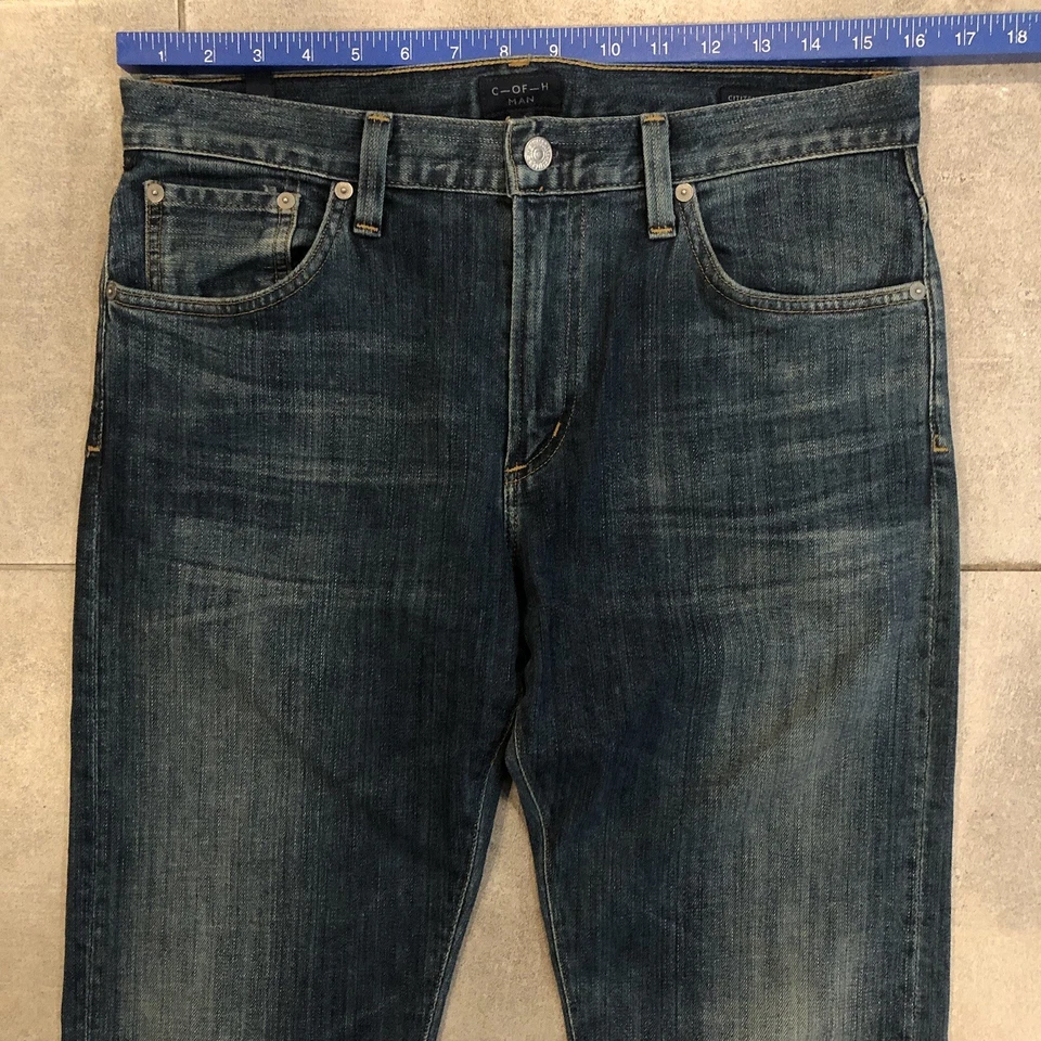 Citizens of Humanity Core Jeans Men’s 32x33 Blue Slim Straight Dark Wash USA - Image 2 of 4