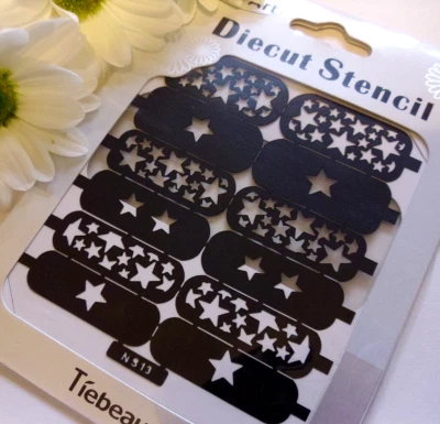 Nail Art Diecut Manicure Stencils Guide Big Xmas Stars Tip Manicure Stickers S13