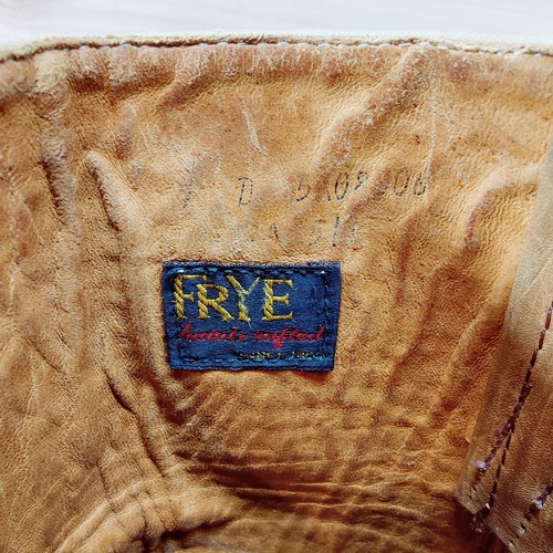 Vtg 70s Frye Campus Calvary Boots Women 8.5 / Men 7 D Yellow Lug Black Label - Picture 2 of 11
