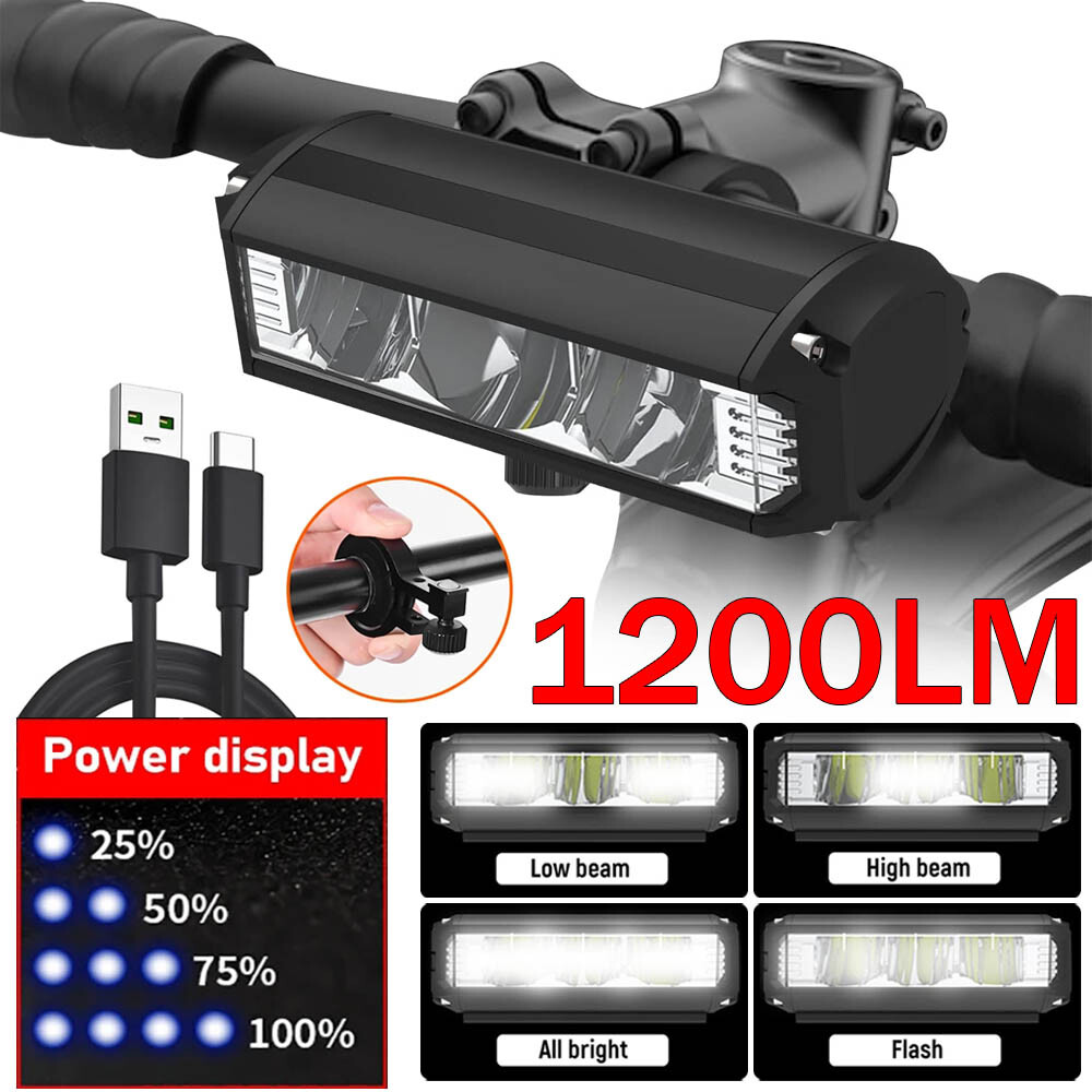 Waterproof Super Bright LED Bike Light USB Rechargeable Bicycle Front Headlight