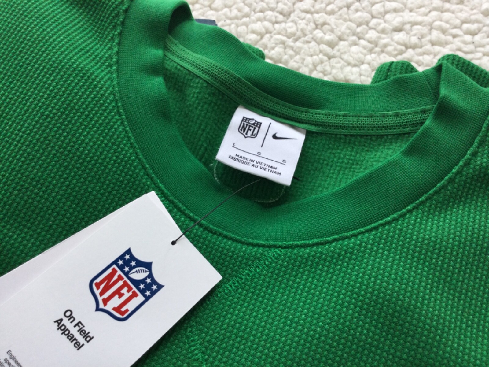 PHILADELPHIA EAGLES THERMAL WAFFLE KNIT TOP "KELLY GREEN" OFFICIALLY