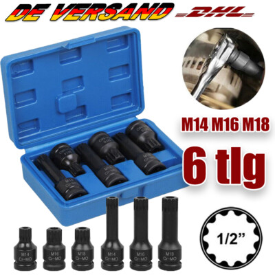 KIRXST Vielzahn Bit-Satz 1/2 Zoll - M14-M18 Für Schrauber & Reparaturen