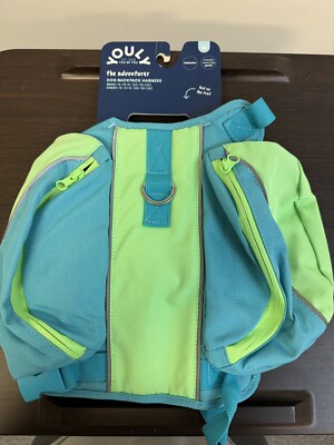 Adventurer Dog Backpack Harness Refective, 2 side packets, D-Ring -Size Medium