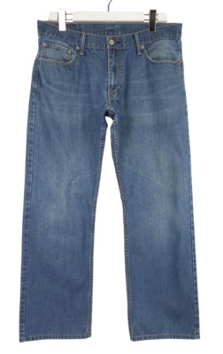 Levi's 514 Herrenjeans W36 L29 Blau Denim Verblichen Whiskers Gerade