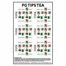 Dolls House Miniature Packaging Sheet of 6 PG Tips Tea