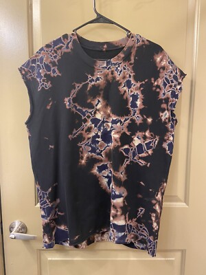 raquel allegra cotton black tie dye oversized sweater sz (item