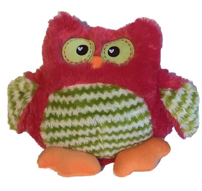 Dan Dee Hot Pink Owl Bird Stuffed Plush 13  Heart Pillow Travel Buddy Soft NWT