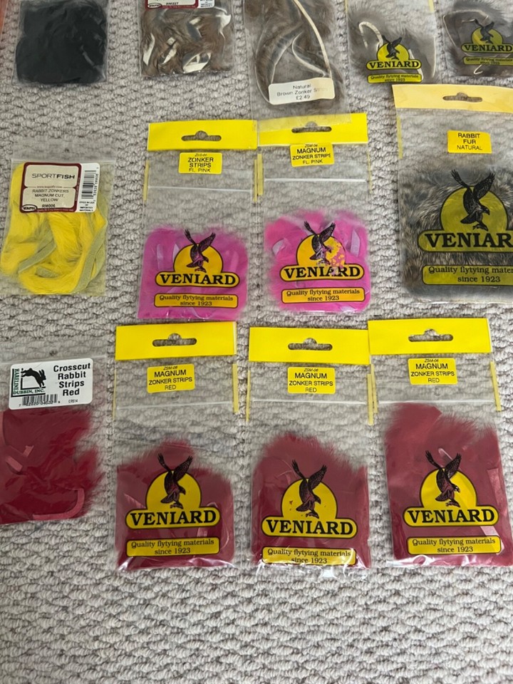 Fly Tying Materials Veniards Sportfish Zonker strips Rabbit and Mink