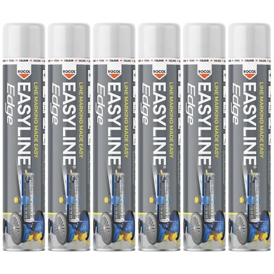 6x EASYLINE EDGE weiß 750ml Rocol Linienmarkierung Bodenmarkierung Line Marking