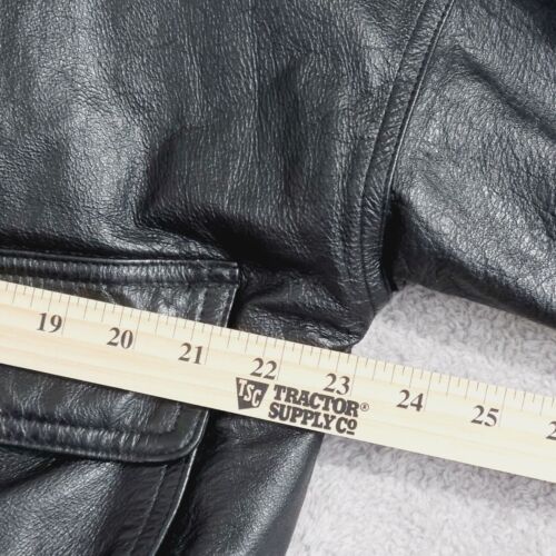Vtg 80s Members Only Mens Black Leather Moto Jacket Size M Genuine Leather 28CT - Picture 4 of 11