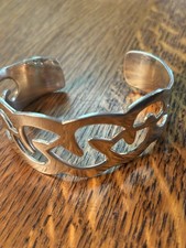 men's sterling silver Modern cuff bracelet, Cut-out design, 53 grams