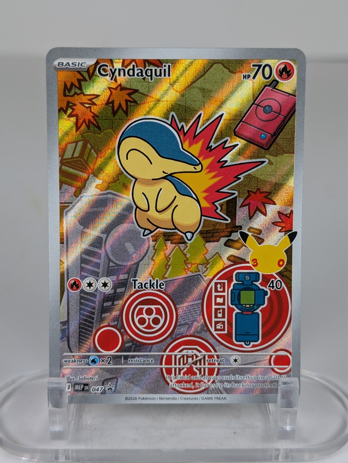 Pokemon Cyndaquil 047 Black Star Promo First Partner Coll. Full Art Holo NM ENGL