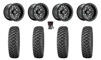 Hostile Glamis 15'' Wheels Milled +13mm 32'' Warrior XT Tires Textron Wildcat XX