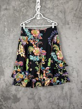 Lauren Ralph Lauren Bright Multi Color Vintage Tiered Skirt Knee Length Size 8