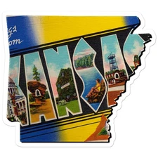 Vintage Arkansas Map - Vinyl Decal Sticker - Car Window Laptop - ebn8851