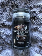 Image of yankee candle large jar 2 Wick Signature Black Coconut 