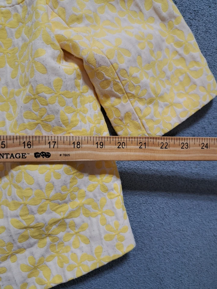 Chaqueta Columpio Recortada Alfani Amarilla Margarita Mujer Media Manga Top Forrada Talla S Foto 2 de 4