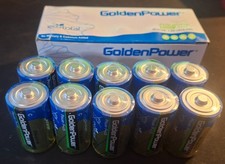 Golden Power Paquete de 10 Piezas C Batería Alcalina P+US GLR14A 1.5v LR14 AM2 Celda