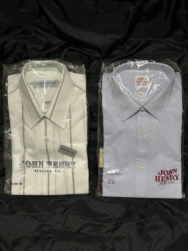 John Henry Men's Dress Shirts NWT Sizes 15/15.5 32-33 Original Packaging