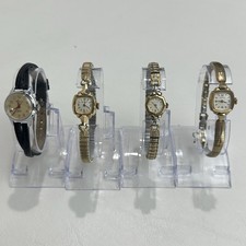 4 Vintage Ladies 10k Gold Filled Watch Lot Bulova & Caravelle All Work Diamond