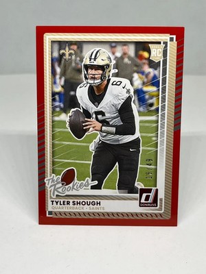 Tyler Shough 2025 Donruss Rookies & Highlights Red /49 Saints #DRH-54