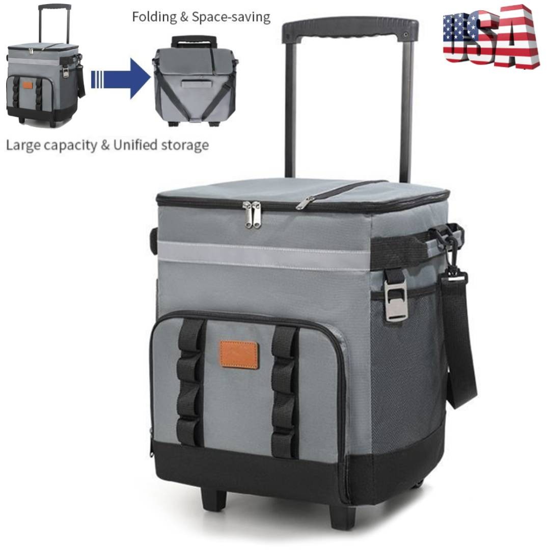 Bag Large Insulated Rolling Cooler With Detachable Wheel