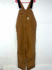 Carhartt Men  s Brown Cotton Canvas Loose Fit Bib Overalls OR4031-M
