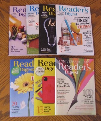 7 Reader's Digest Magazines - September 2019 through February 2022