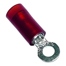 (1000) Sta-Kon ABB RA323 Insulated Nylon Ring Terminal, 22-16, Stud Size #4, RED