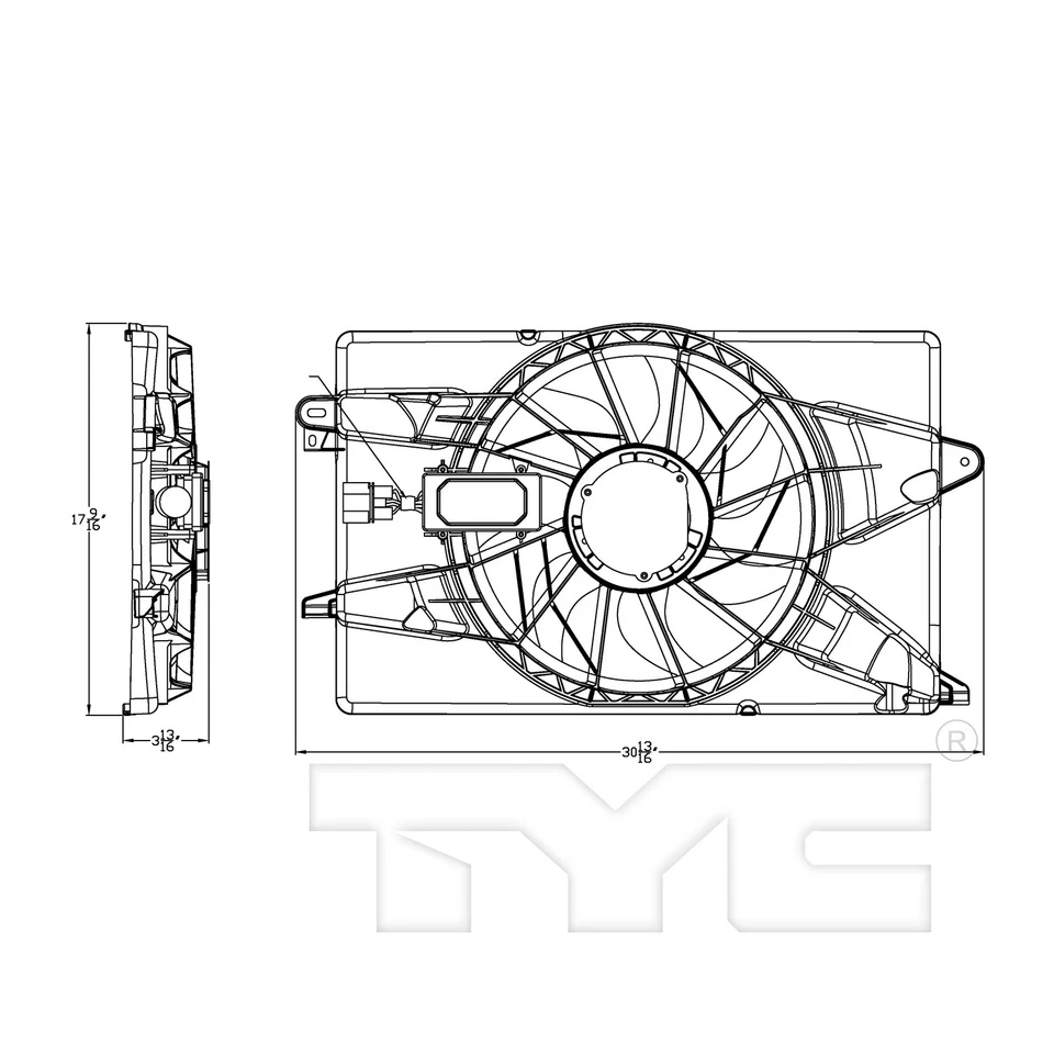 Conjunto de ventilador de refrigeración de doble radiador y condensador para Dodge Dart 13-16 2,0 L/2,4 L Foto 3 de 3