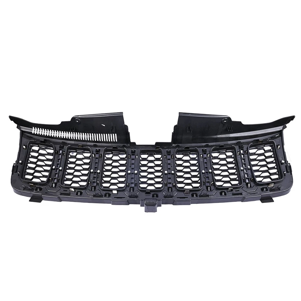 Front Bumper Upper Grille Grill Black Trim For 2017-2020 Jeep Grand Cherokee Foto 2 de 4