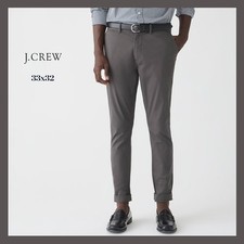 NWT J. Crew Men's 250 Skinny-Fit Pant in Stretch Chino Pant Onxy Grey 33x32 89