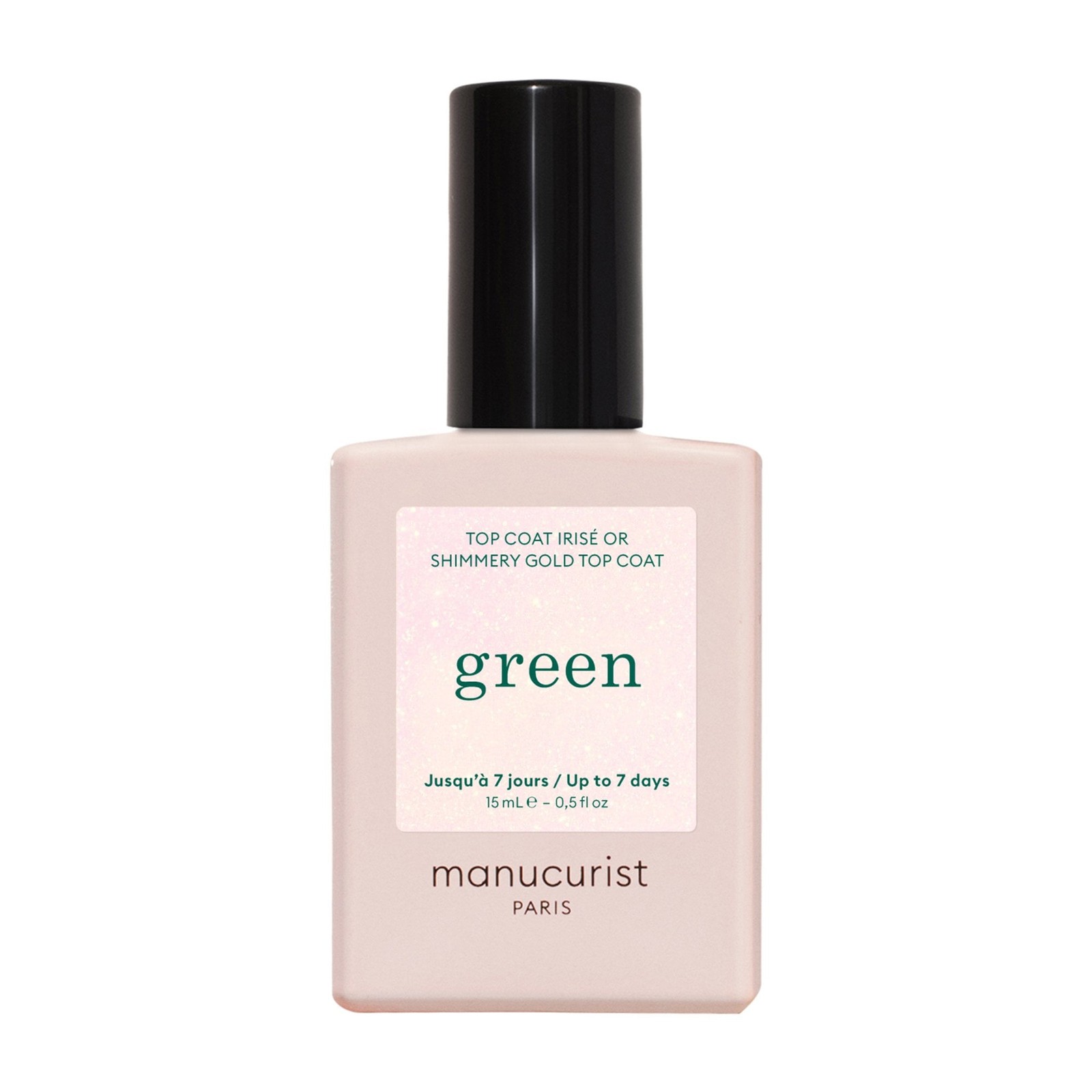 Manucurist Green Vegan-Friendly Nail Polish Top Coat - Shimmery Gold 15ml