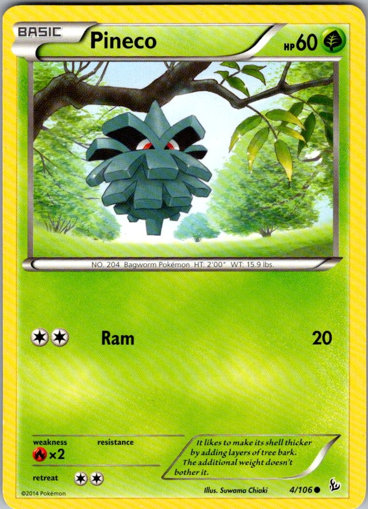 Pineco Flashfire 4/106 Common Pokemon Near Mint
