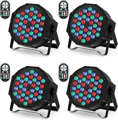 LED Par Spotlights 4 Stück RGB DMX512 Disco Light Party DJ Stage Light 36 LEDs