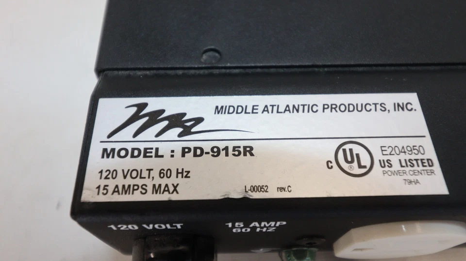 Middle Atlantic PD-915R Full Rackmount Power Strip 9-Outlet - Image 4 of 4