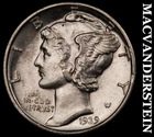 1939-D Mercury Dime- Silver- Scarce High Grade Luster No Reserve #J234