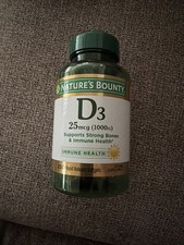 Nature's Bounty Vitamin D3 1000 IU Softgels 250 Count Exp 08/2029