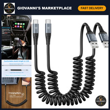 Fast Charging USB Type C Charger Cable, 2-Pack, 3ft Coiled, USB A to C Cable