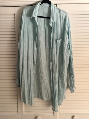 EUC CP SHADES Linen Marella Aqua Lt Blue XL