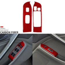 Red Carbon Fiber Front Window Lift Switch Panel Cover For Infiniti G35 2002-2004