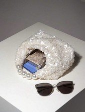 NEW Vintage style evening beaded sequins Purse Pearl Clutch Bag