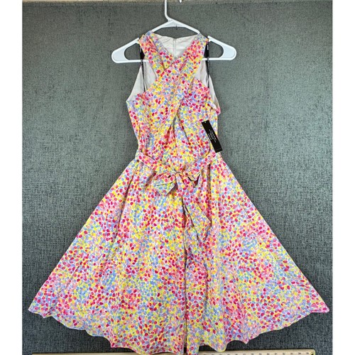 Tahari Arthur S Levine Womens Multi Color Dot Halter Dress Size 6 NWT