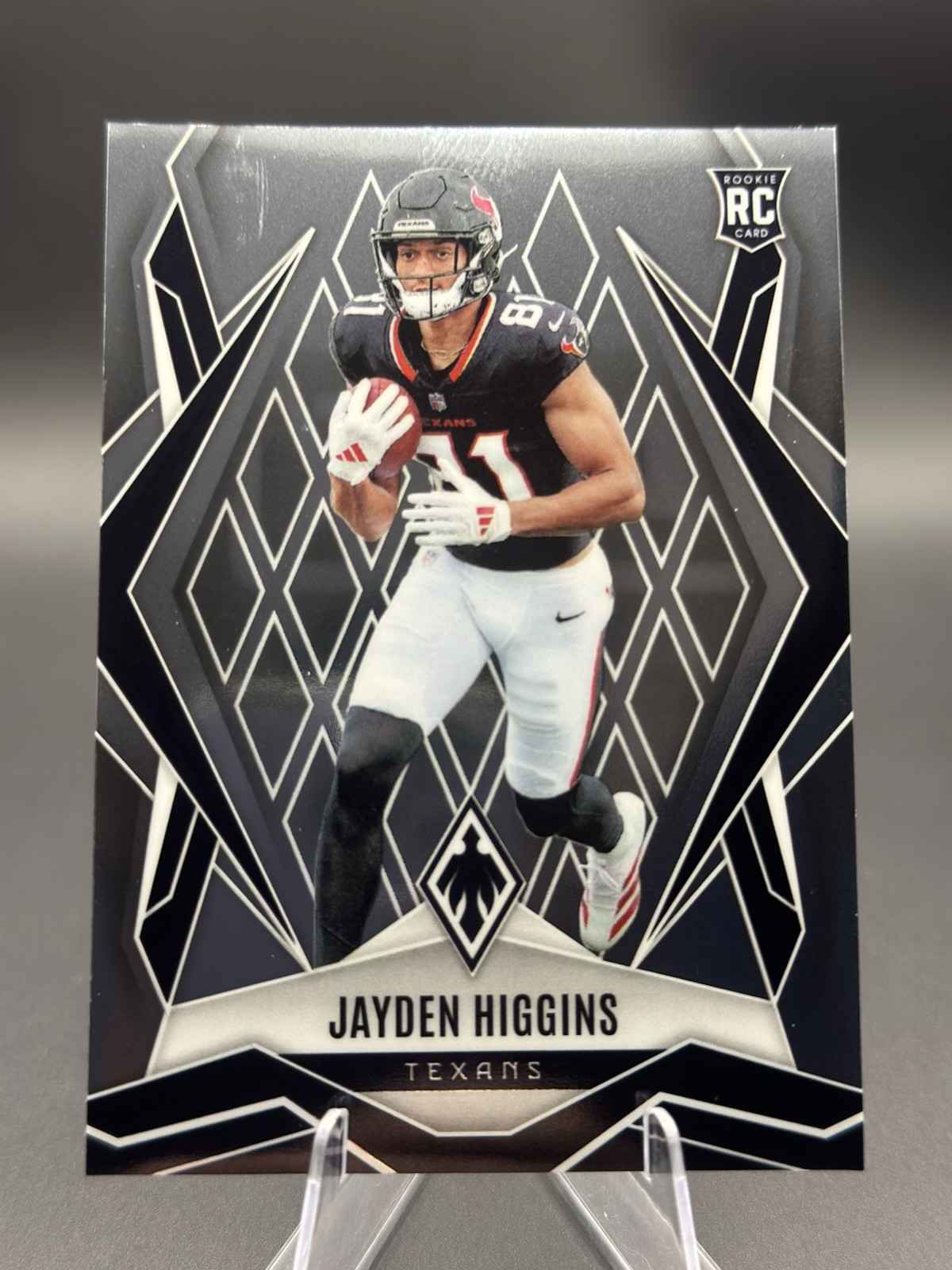 Jayden Higgins 2025 Panini Phoenix #180 Silver RC Houston Texans