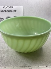 BEAUTIFUL - VTG Fire-King Jadeite Swirl Bowl 8" - Made in USA