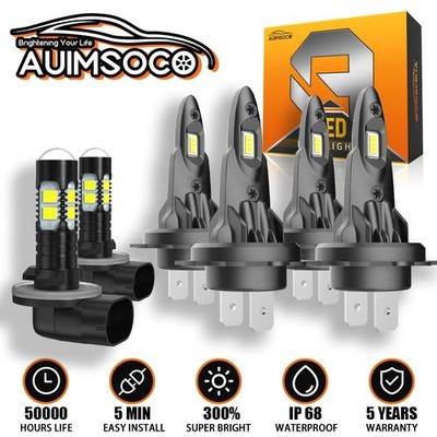 6000K LED Headlights High Low Beam & Fog Light Bulbs For Kia Spectra 2002-2004